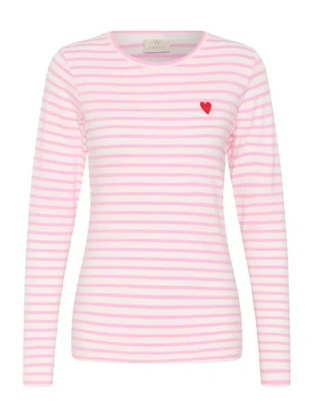 Kaffe Tričko KALiddy světle růžová / červená bílá