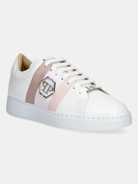 Philipp Plein sneakers din piele Lo-Top Hexagon femei alb