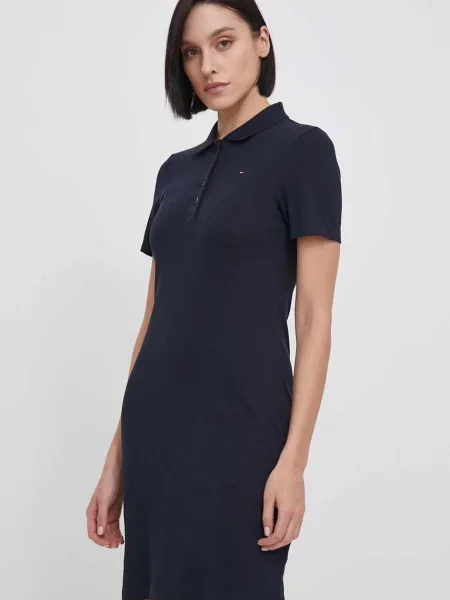 Tommy Hilfiger sukienka granatowy mini rozkloszowana