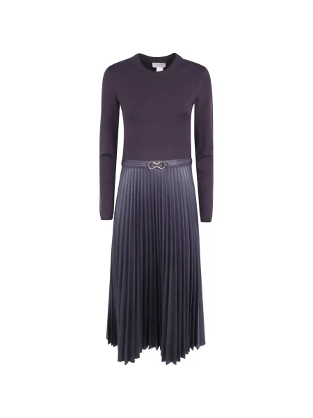 Lung rochie Twinset din piele violet