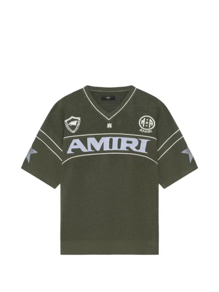 Tričko Amiri s výstřihem do v zelené