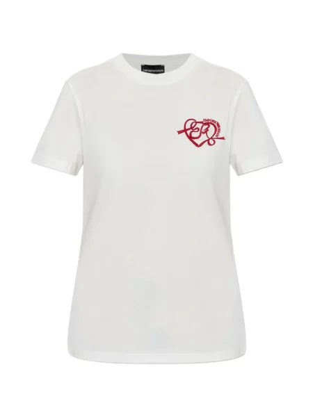 Tricou Emporio Armani din jerseu alb