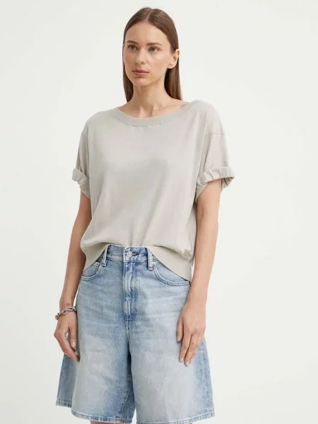 Пуловер G-Star Raw от лека материя бежово