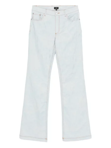 Pantaloni Etro cu model floral albastru