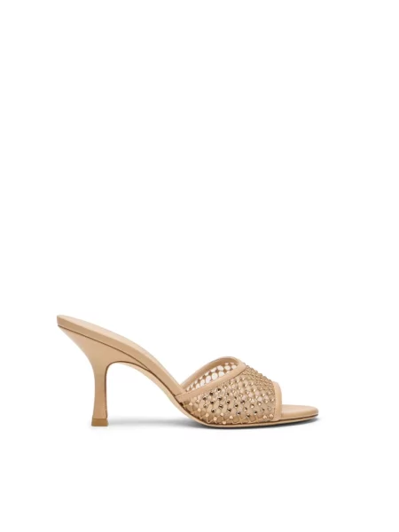 Klapki Stuart Weitzman skórzane beżowe