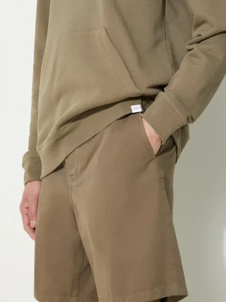 Къс панталон Norse Projects Aros Regular Organic зелено