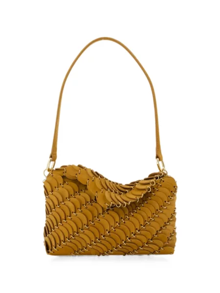 Geantă Rabanne din piele de căprioară maro