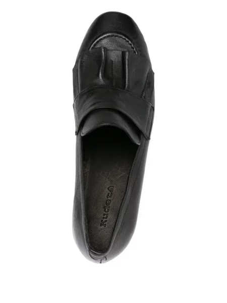 Pantofi loafer Kudeta din piele cu volane negru