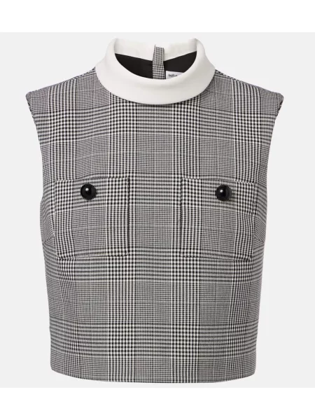 Top Self-portrait în carouri negru