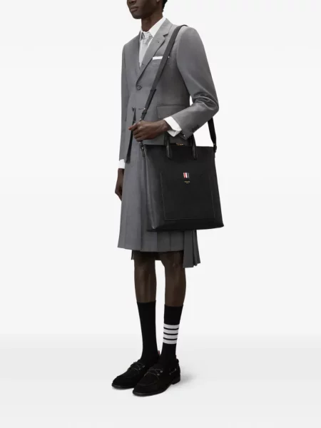 Geantă Thom Browne din piele negru