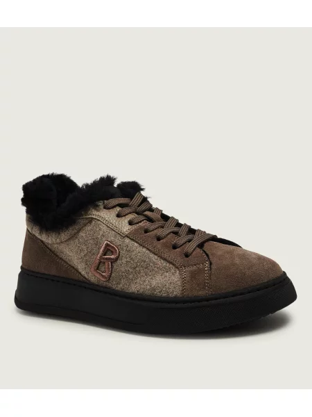 Bogner Sneakers Milan shearling | piele întoarsă zamsz | cu adaos de lână bej