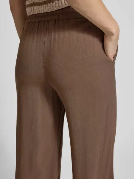 Spodnie o kroju regular fit i szerokości z mieszanki i lnu model VIVA-GULIA' Selected Femme