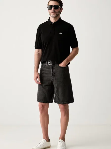 Tricou polo Armani Exchange negru