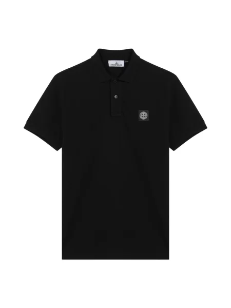 Koszulka polo Stone Island z krótkim rękawem z kamieniami czarna