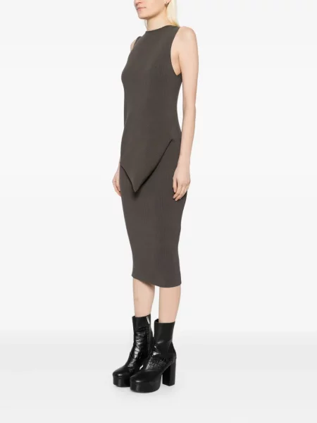 Rochie midi Rick Owens până la genunchi de costum gri