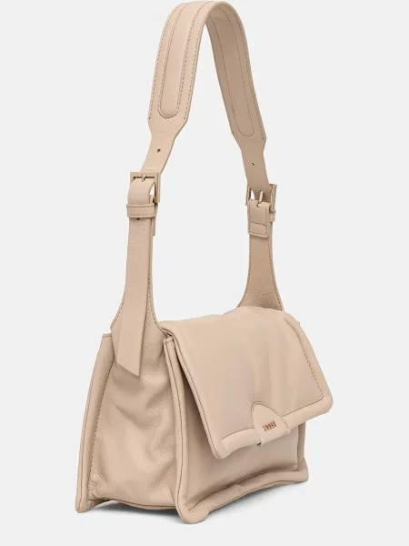 Кожаная сумка Guess бежевая