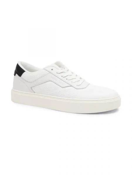 Sneakerși Calvin Klein cu șireturi din piele alb