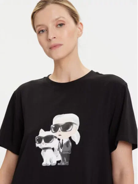 KARL LAGERFELD Nočna srajca črna