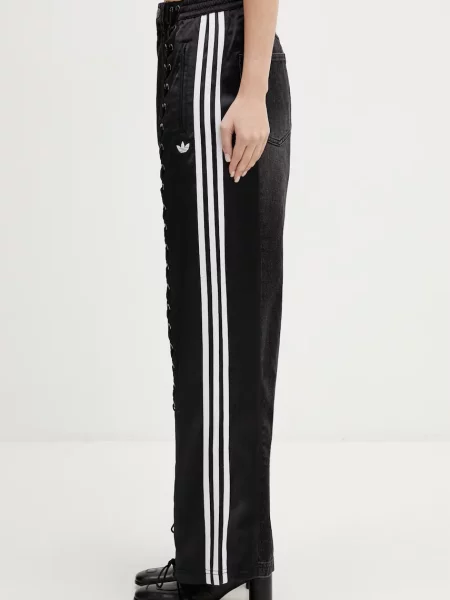 Τρέξιμο παντελόνι Adidas Originals με γούνα μαύρο