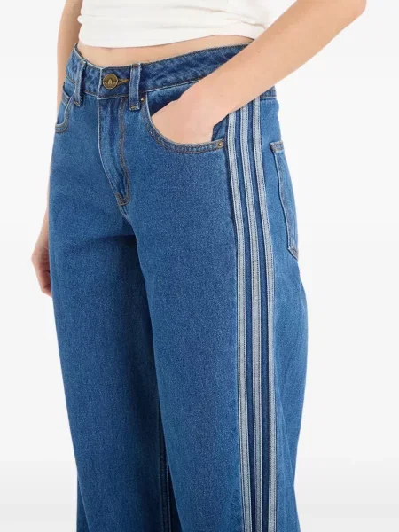 Spódnica w paski Adidas w paski niebieska