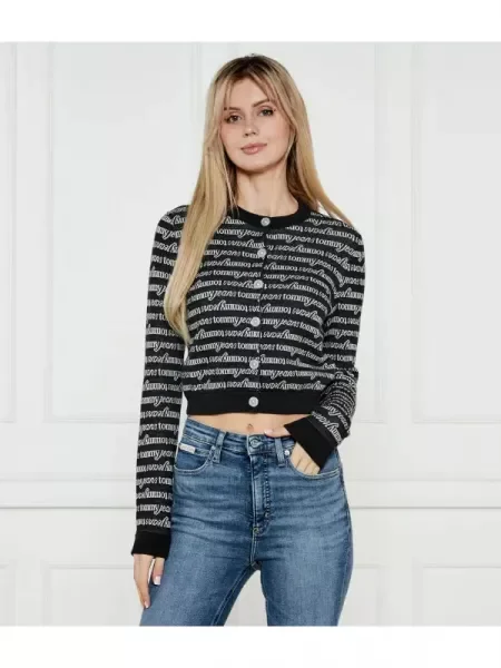 Tommy Jeans Cardigan | Cropped Fit negru