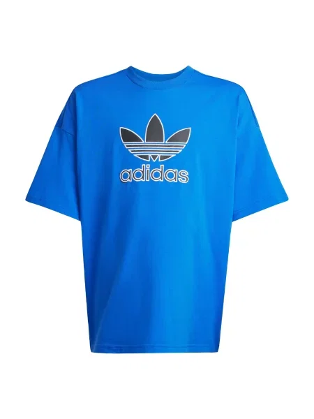 ADIDAS ORIGINALS Majica Trefoil plava / crna bijela
