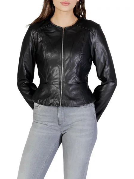 Kurtka skórzana Jacqueline De Yong czarna