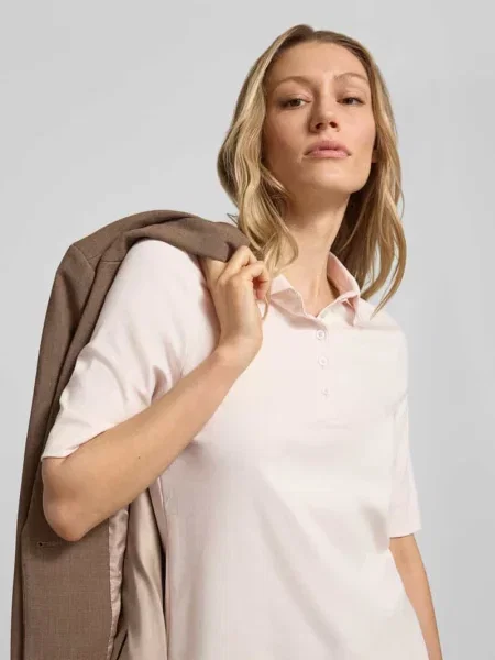 Koszulka polo o kroju slim fit z listwą guzikową i rękawem o dł. Christian Berg Woman
