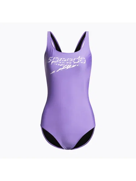 Olcsóbban. Női Speedo Logo Deep U-Back egyrészes fürdőruha Méret: 34 lila