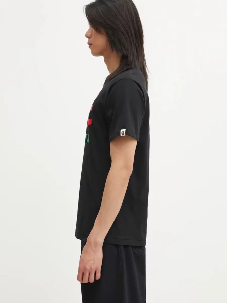 A Bathing Ape tricou din cu imprimeu negru