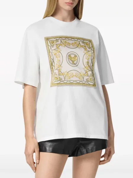 Raštuotas marškinėliai Versace balta