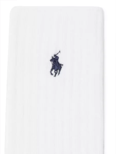 Șosete Polo Ralph Lauren cu broderie din canvas alb