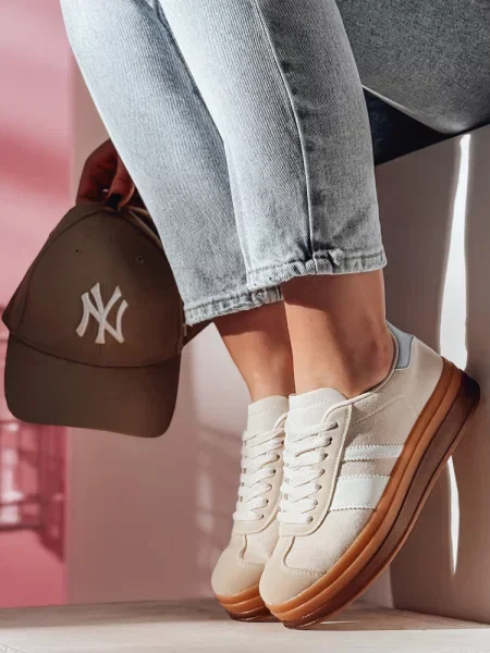 Sportowe sneakersy RUNTAG Dstreet beżowe