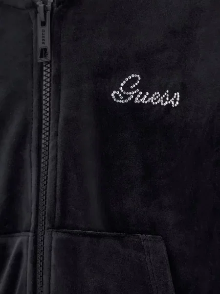 Guess кофта на застібці з капюшоном дитяча велюрова