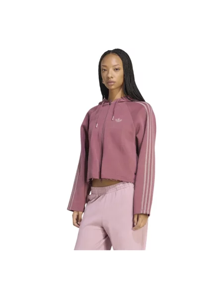 Kurtka Adidas na siłownię o skróconej długości różowa