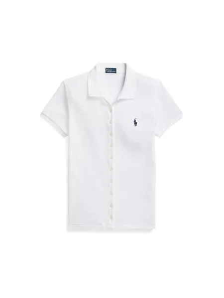 Koszulka polo z listwą guzikową Polo Ralph Lauren biała