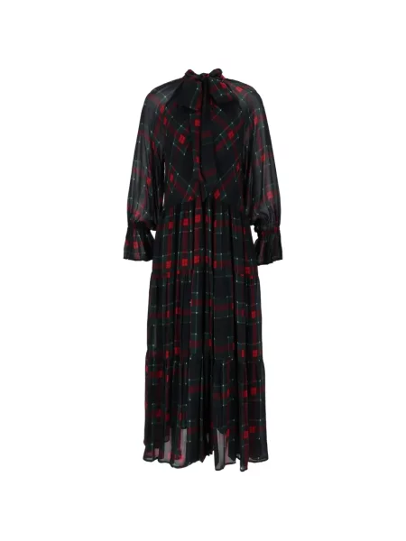 Rochie maxi Shirtaporter în carouri cu imagine albastru