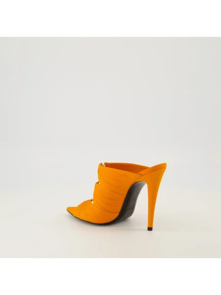 Klapki mules Saint Laurent pomarańczowe