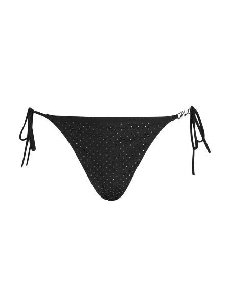 Karl Lagerfeld Slip costum de baie Strassbesetzte freche Bikinihosen negru