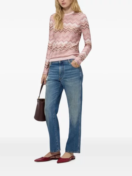 Lung pulover Missoni cu model piele de șarpe roz