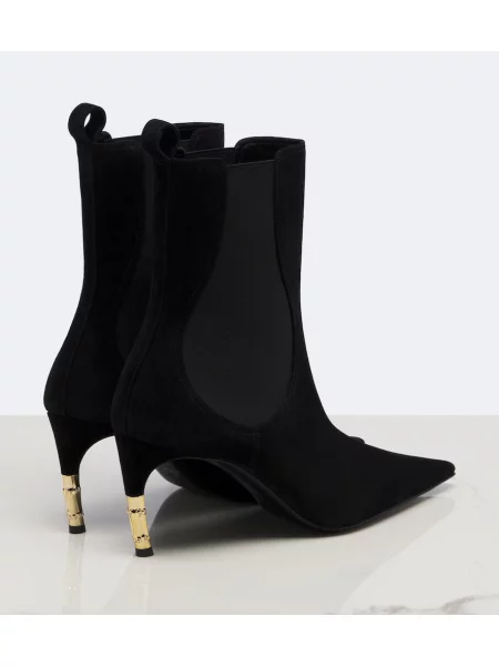 Cizme scurte Gucci din piele de căprioară negru