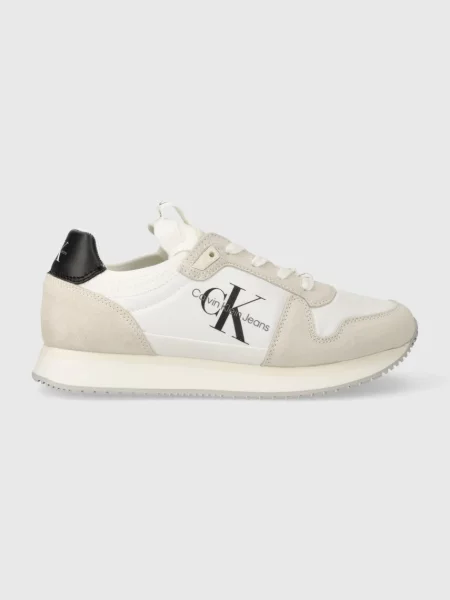 Маратонки Calvin Klein Jeans RUNNER SOCK LACEUP NY-LTH W бяло
