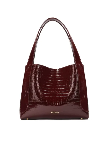 Kazar Geantă de umăr bordeaux roșu