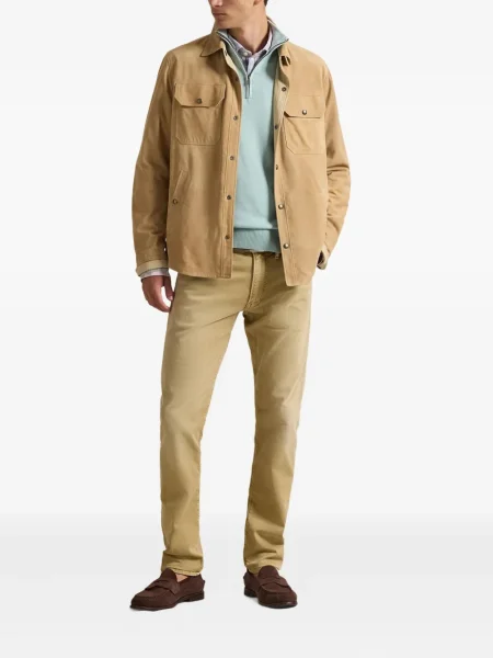 Dlouhá pruhovaná s límcem kšiltovka Polo Ralph Lauren modrá