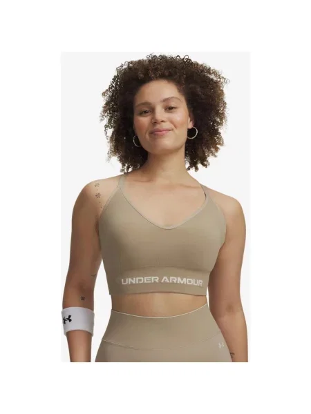 Biustonosz sportowy Under Armour Vanish Seamless Low jasny XS beżowy