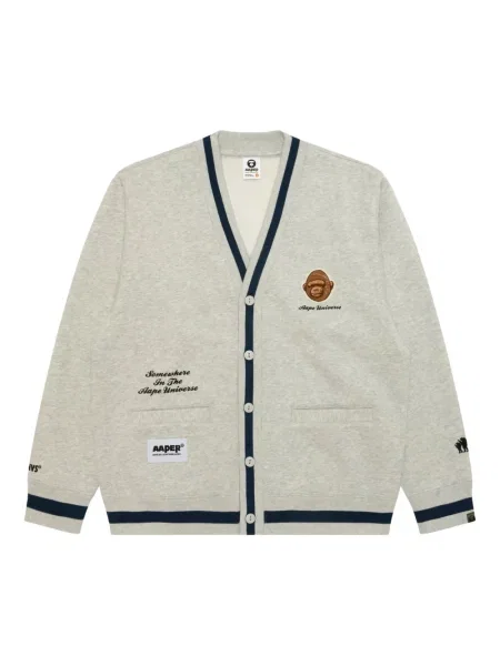 Cardigan Aape By A Bathing Ape cu broderie gri