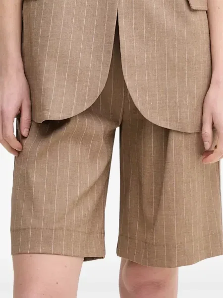 Prugaste vezica za zatezanje kratke hlače La Petite Française smeđa