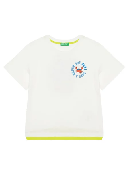 Dječja majica kratkih rukava United Colors of Benetton bijela