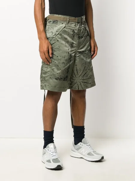 Pantaloni scurți cargo Sacai cu imagine verde