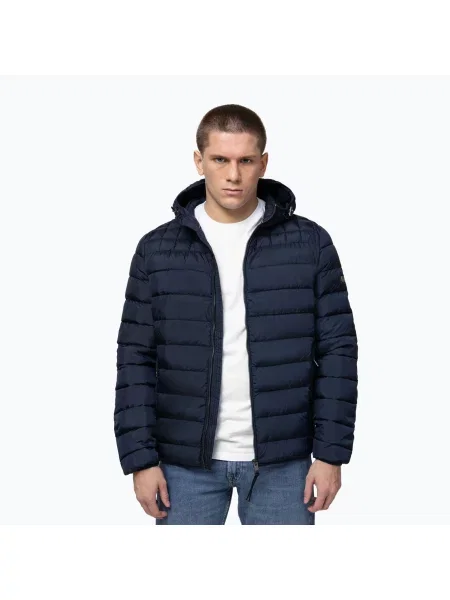 Geacă de iarnă pentru bărbați Pitbull Foothill Hooded Padded dark navy albastru închis